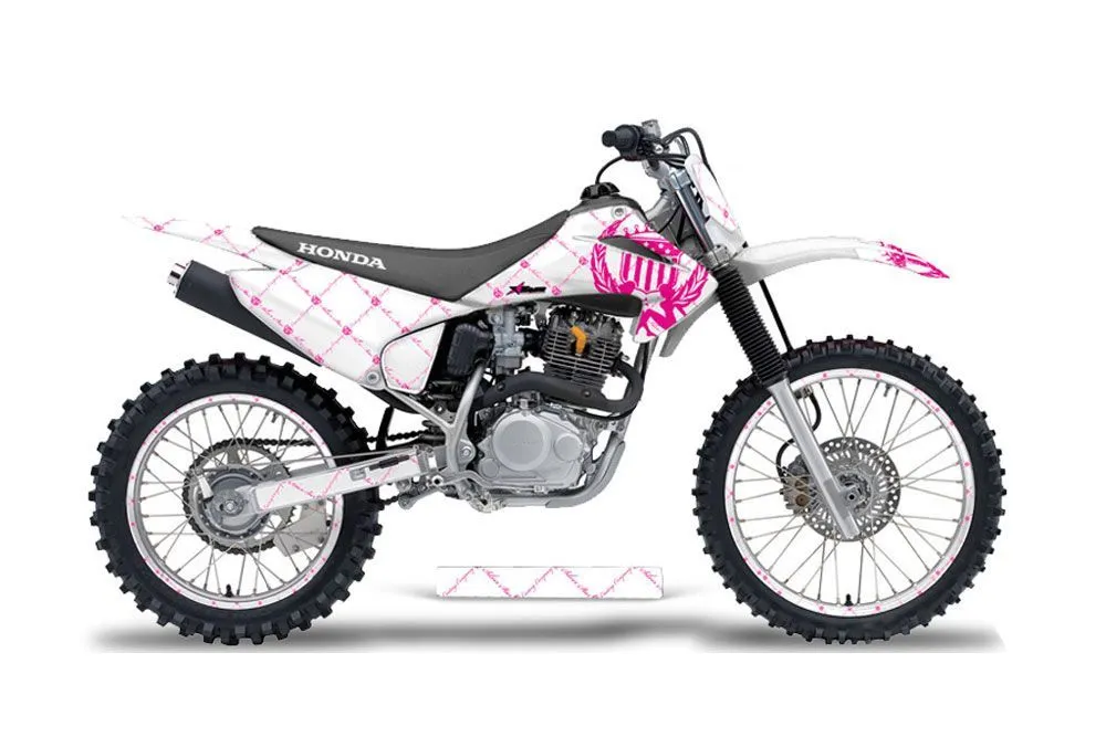 Honda CRF230 F Dirt Bike Graphic Kit - 2003-2007 Sivler Star - Reloaded Pink