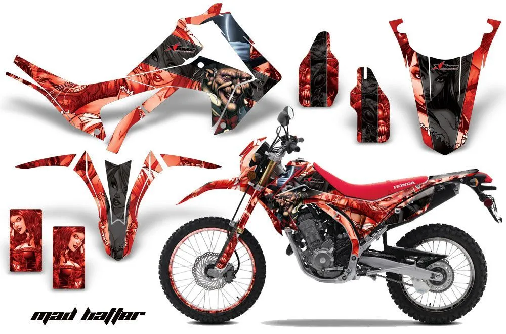 Honda CRF250 M Enduro Dirt Bike Graphic Kit - 2013-2020 Mad Hatter Red