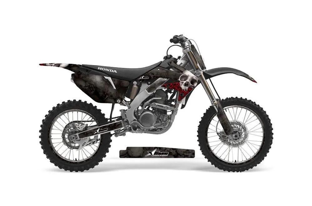 Honda CRF250 R Dirt Bike Graphic Kit - 2004-2013 Bone Collector Black