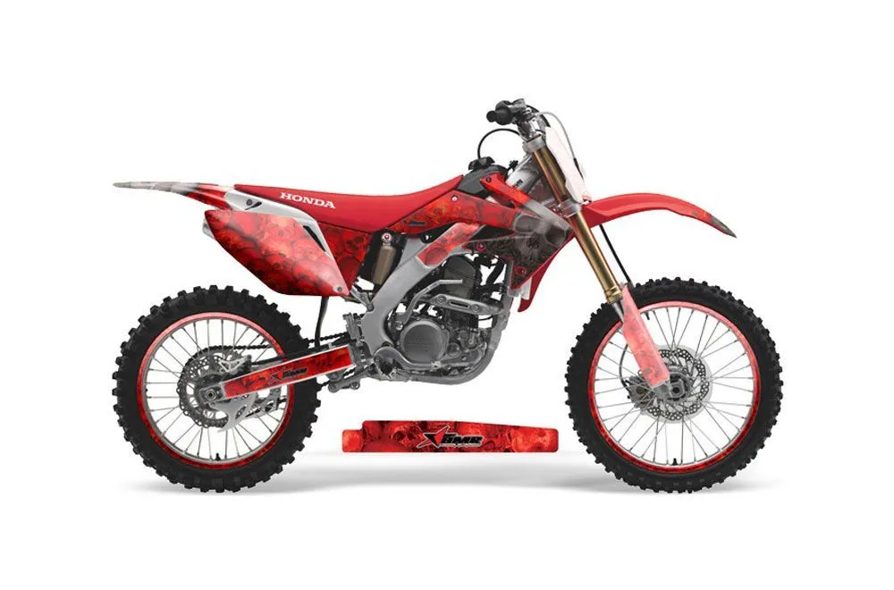 Honda CRF250 R Dirt Bike Graphic Kit - 2004-2013 Bone Collector Red