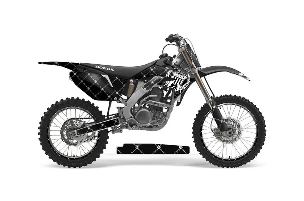 Honda CRF250 R Dirt Bike Graphic Kit - 2004-2013 Silver Star - Reloaded White