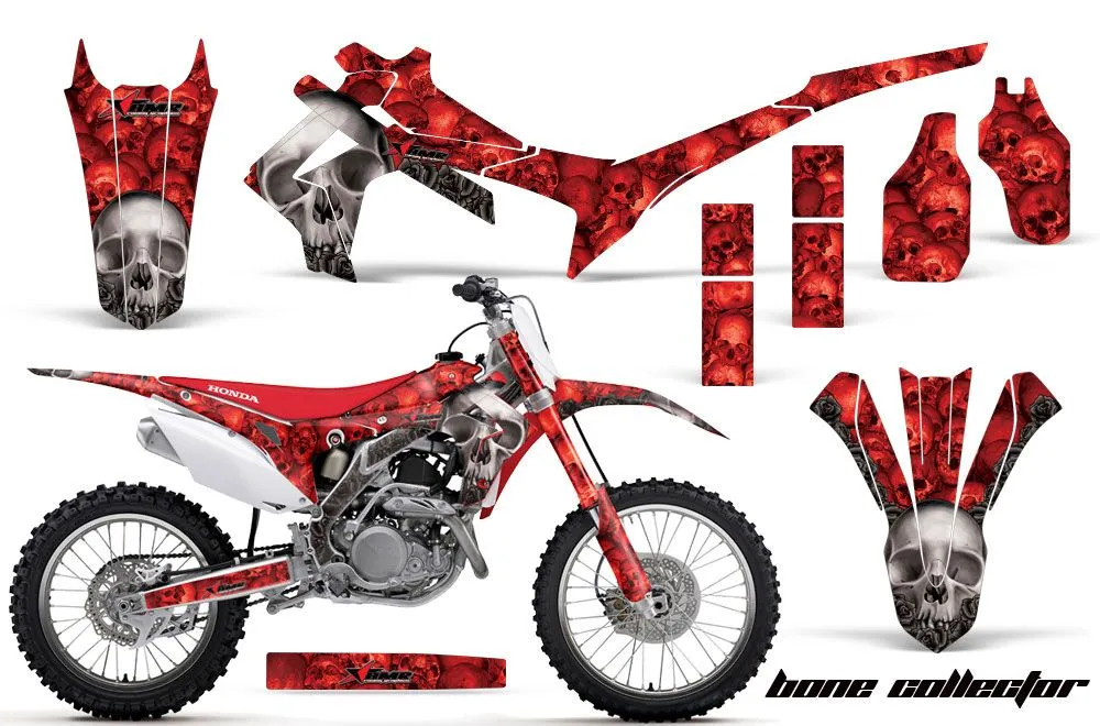 Honda CRF250 R Dirt Bike Graphic Kit - 2014-2017 Bone Collector Red