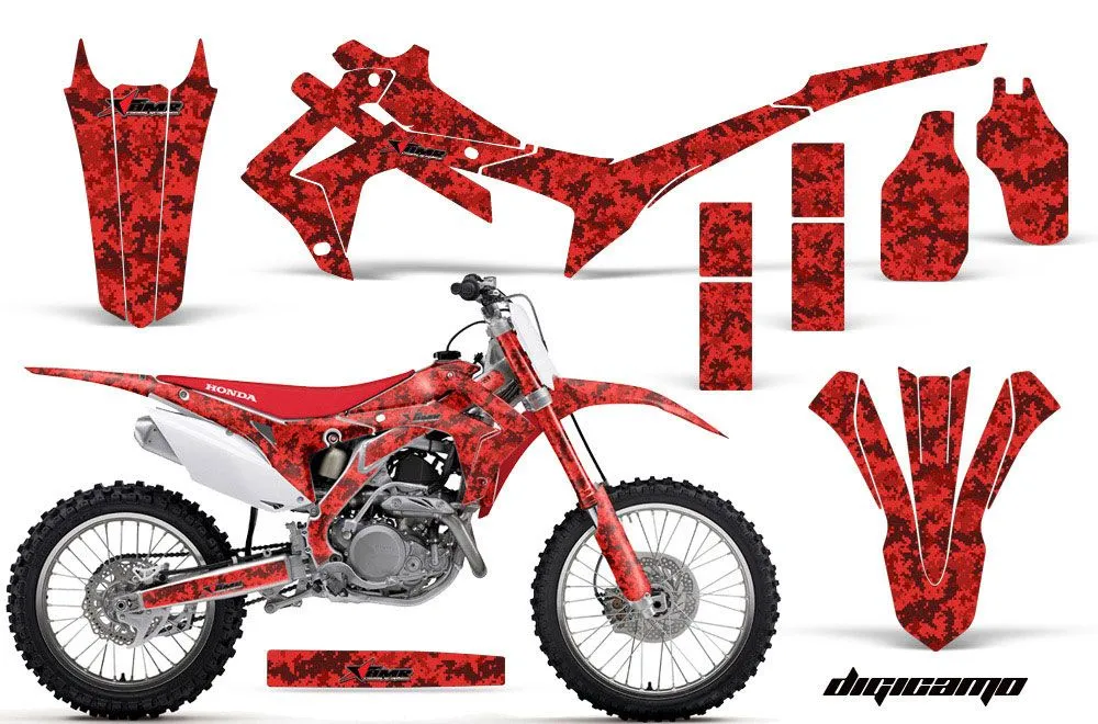 Honda CRF250 R Dirt Bike Graphic Kit - 2014-2017 Digicamo Red