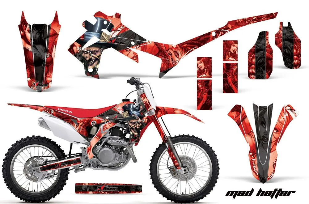 Honda CRF250 R Dirt Bike Graphic Kit - 2014-2017 Mad Hatter Red