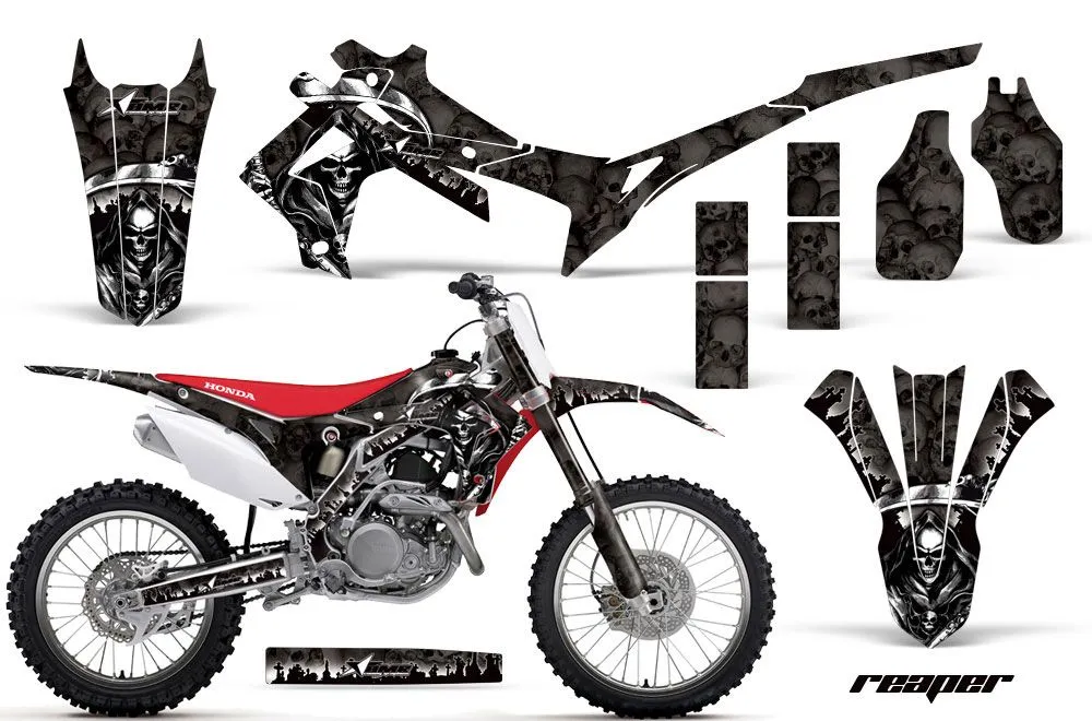 Honda CRF250 R Dirt Bike Graphic Kit - 2014-2017 Reaper Black
