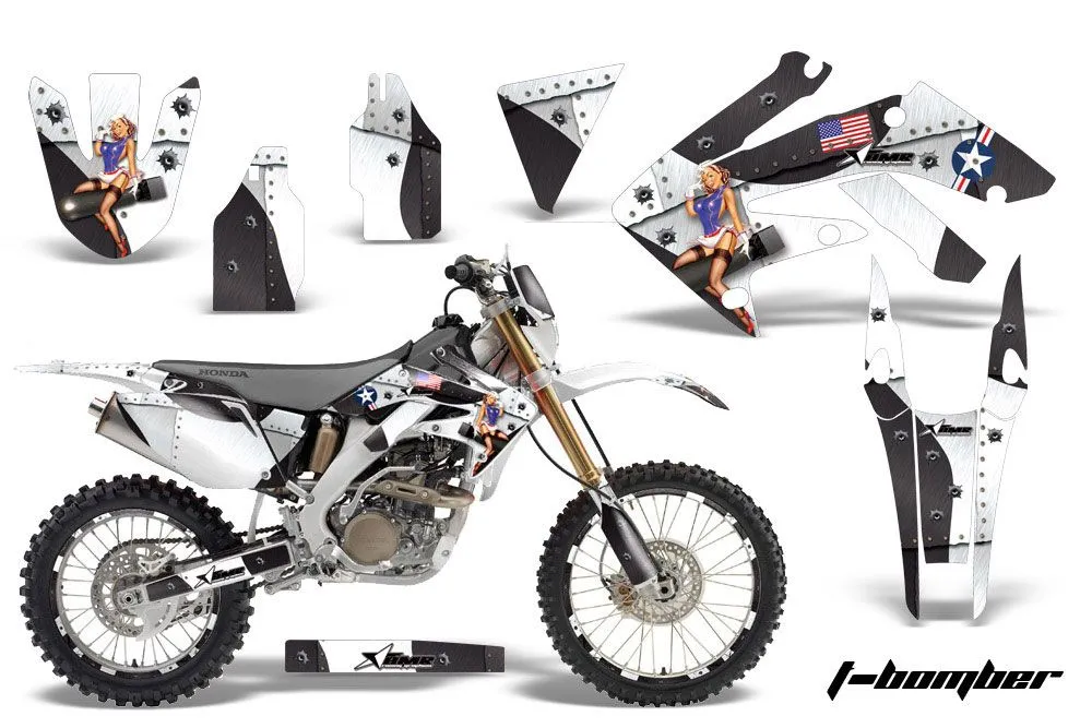 Honda CRF250 X Dirt Bike Graphic Kit - 2004-2017 T Bomber White