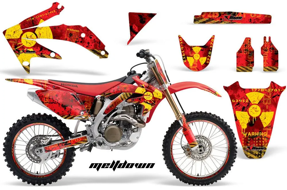 Honda CRF450 R Dirt Bike Graphic Kit - 2002-2012 Meltdown Red