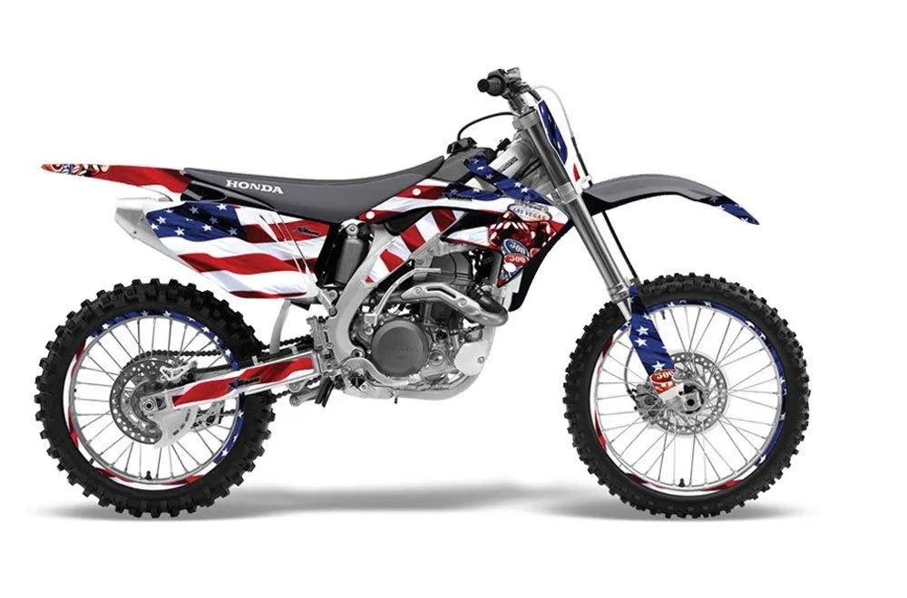 Honda CRF450 R Dirt Bike Graphic Kit - 2002-2012 Sin and Stripes