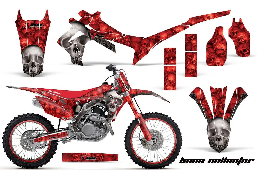 Honda CRF450 R Dirt Bike Graphic Kit - 2013-2016 Bone Collector Red