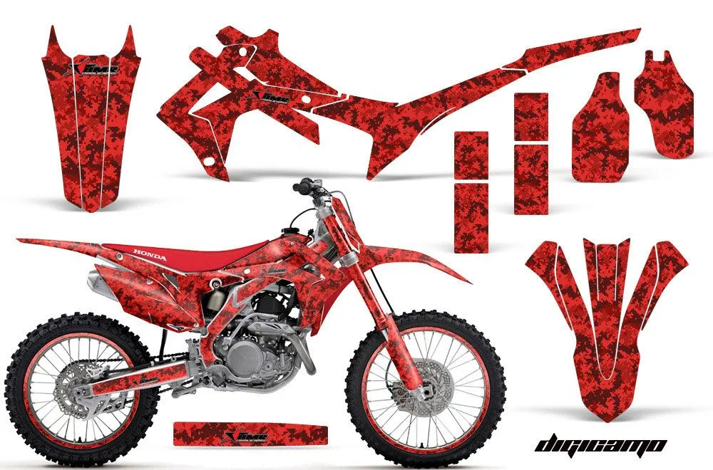 Honda CRF450 R Dirt Bike Graphic Kit - 2013-2016 Digicamo Red
