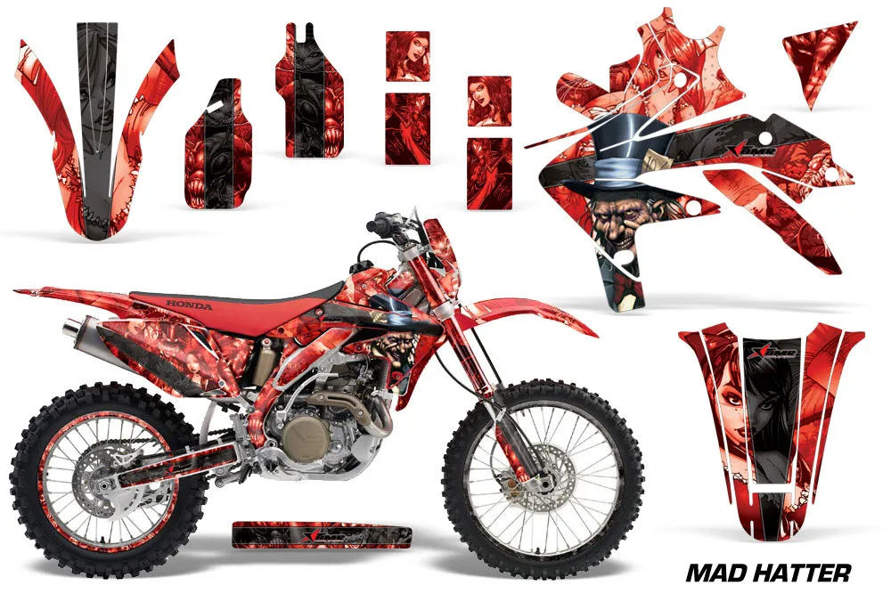 Honda CRF450 X Dirt Bike Graphic Kit - 2005-2016 Mad Hatter Red