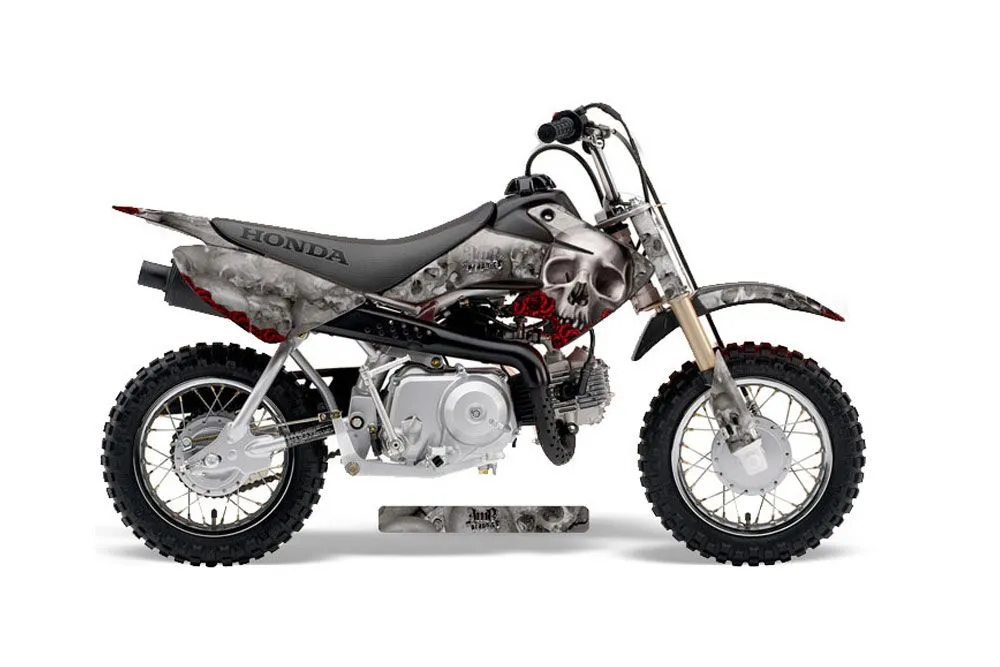 Honda CRF50 Dirt Bike Graphic Kit - 2004-2024 Bone Collector Silver