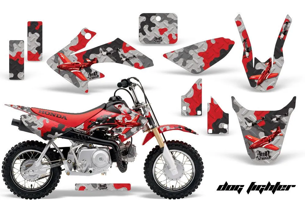 Honda CRF50 Dirt Bike Graphic Kit - 2004-2024 Dog Fighter Red
