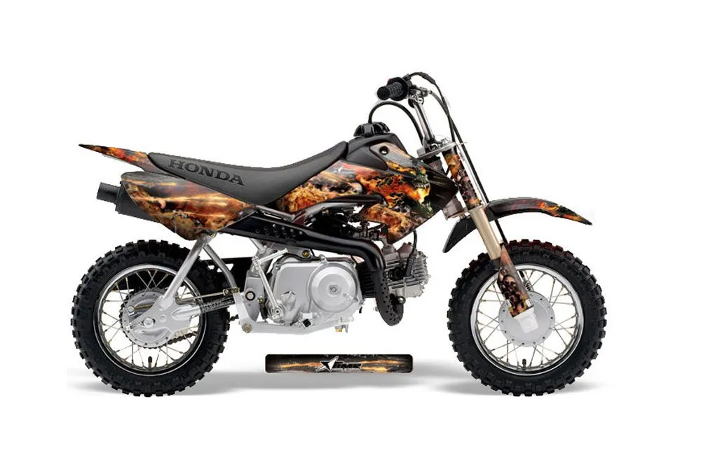 Honda CRF50 Dirt Bike Graphic Kit - 2004-2024 Firestorm Black