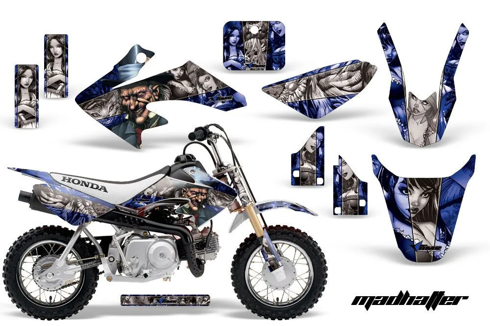 Honda CRF50 Dirt Bike Graphic Kit - 2004-2024 Mad Hatter Blue