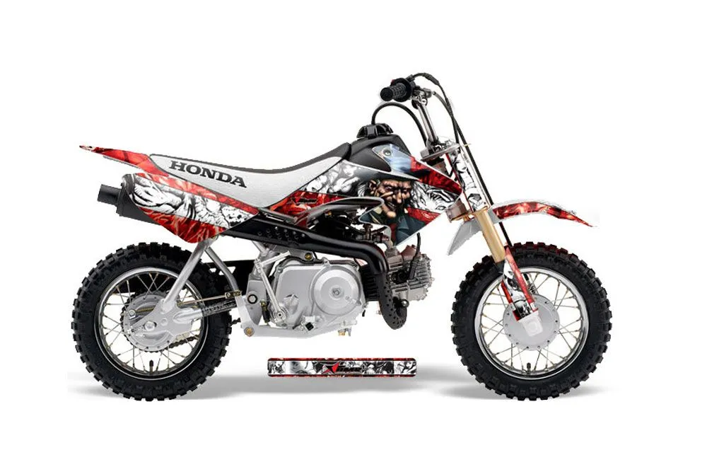 Honda CRF50 Dirt Bike Graphic Kit - 2004-2024 Mad Hatter Red