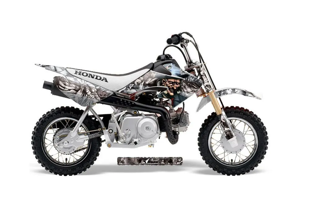 Honda CRF50 Dirt Bike Graphic Kit - 2004-2024 Mad Hatter Silver