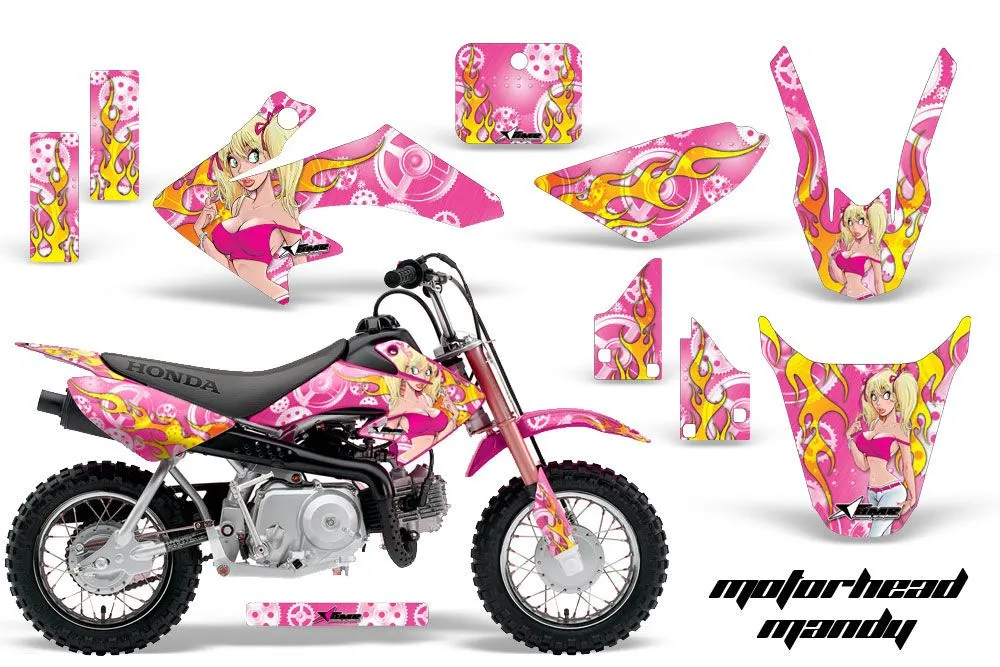 Honda CRF50 Dirt Bike Graphic Kit - 2004-2024 Motorhead Mandy Pink