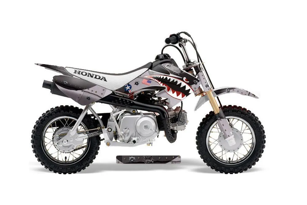 Honda CRF50 Dirt Bike Graphic Kit - 2004-2024 P40 Warhawk Black