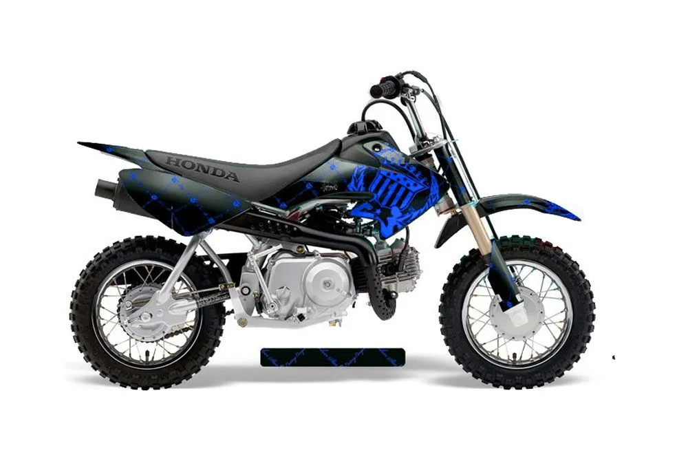 Honda CRF50 Dirt Bike Graphic Kit - 2004-2024 Silver Star - Reloaded Blue