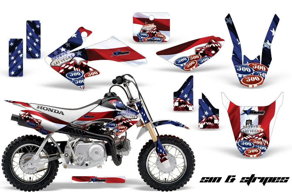 Honda CRF50 Dirt Bike Graphic Kit - 2004-2024 Sin and Stripes