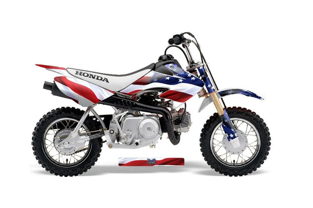 Honda CRF50 Dirt Bike Graphic Kit - 2004-2024 Stars and Stripes Red White & Blue