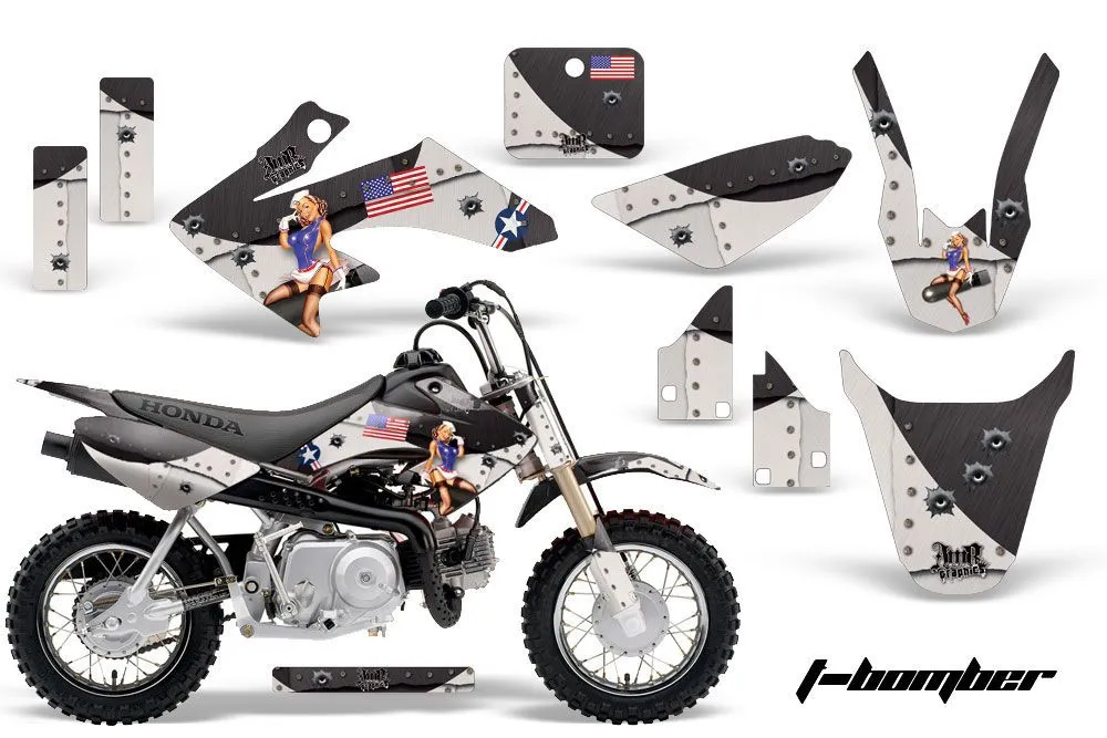 Honda CRF50 Dirt Bike Graphic Kit - 2004-2024 T Bomber Black