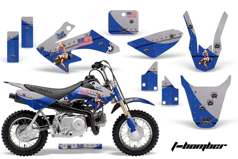 Honda CRF50 Dirt Bike Graphic Kit - 2004-2024 T Bomber Blue