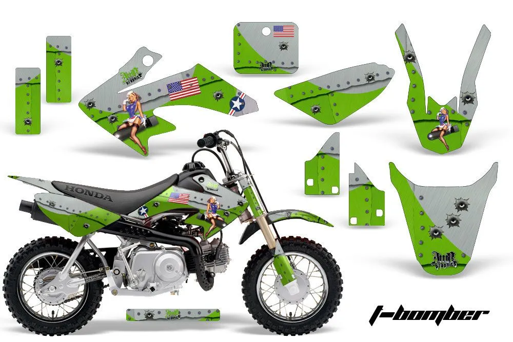 Honda CRF50 Dirt Bike Graphic Kit - 2004-2024 T Bomber Green