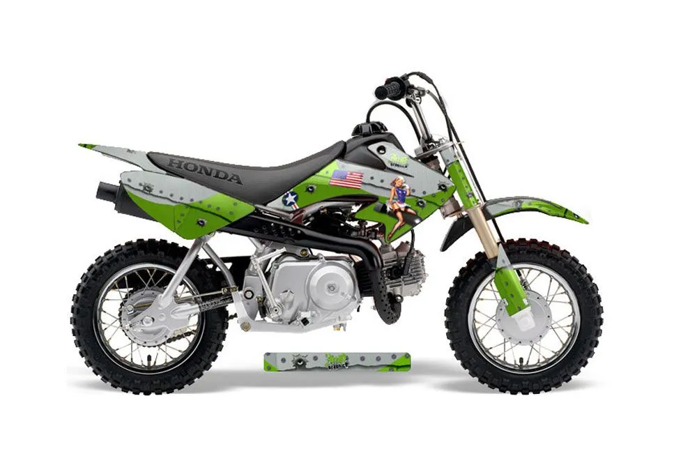 Honda CRF50 Dirt Bike Graphic Kit - 2004-2024 T Bomber Green