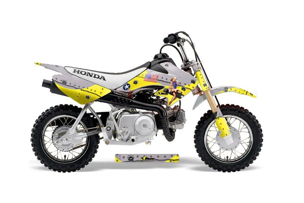 Honda CRF50 Dirt Bike Graphic Kit - 2004-2024 T Bomber Yellow