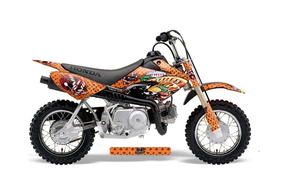 Honda CRF50 Dirt Bike Graphic Kit - 2004-2024 Vegas Baller Orange