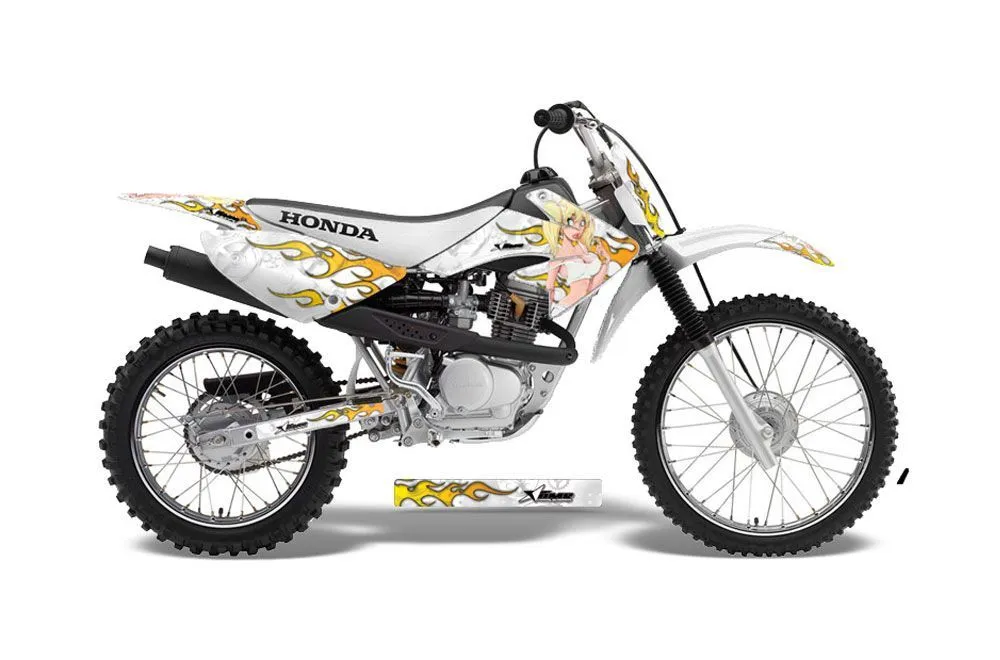 Honda CRF70 Dirt Bike Graphic Kit - 2004-2015 Motorhead Mandy White