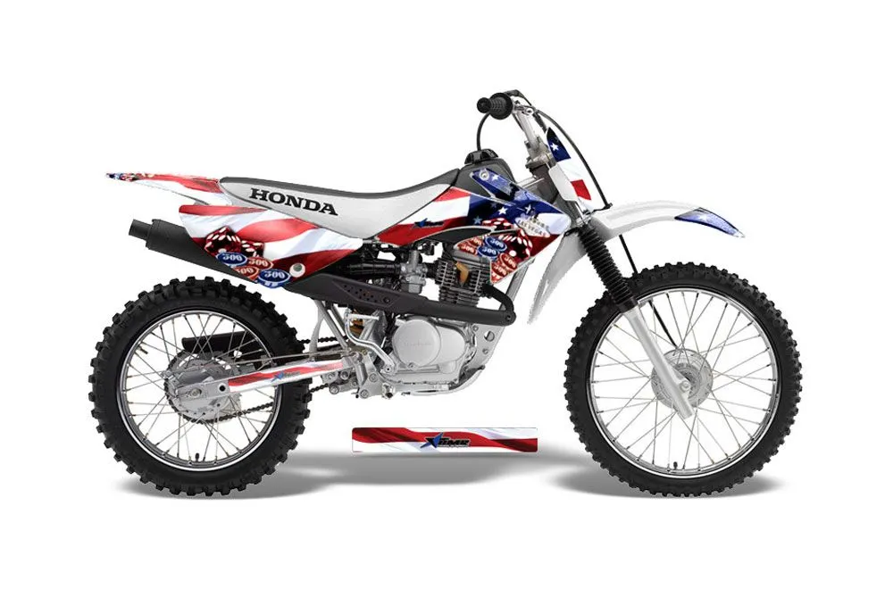 Honda CRF70 Dirt Bike Graphic Kit - 2004-2015 Sin and Stripes Red