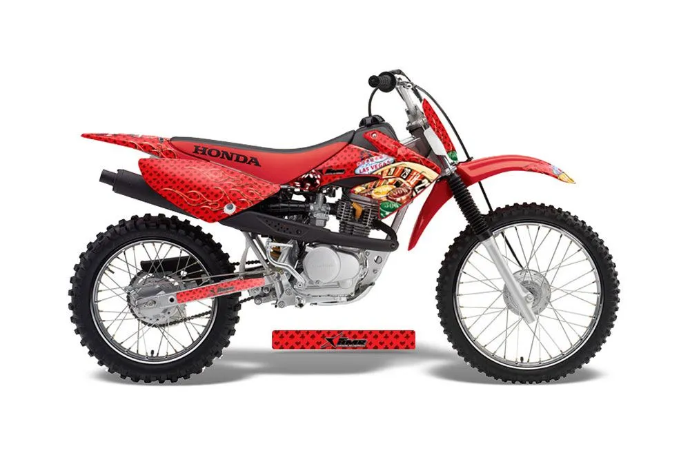 Honda CRF70 Dirt Bike Graphic Kit - 2004-2015 Vegas Baller Red