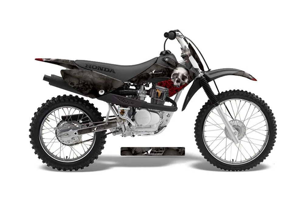 Honda CRF80 Dirt Bike Graphic Kit - 2004-2010 Bone Collector Black