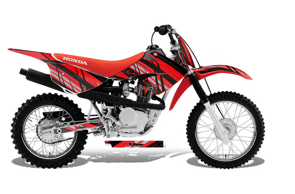 Honda CRF80 Dirt Bike Graphic Kit - 2011-2016 In Line Red