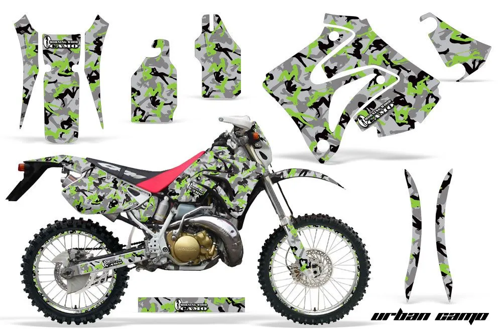 Honda CRM 250 AR Dirt Bike Graphic Kit - 1989-1999 Urbam Camo Green