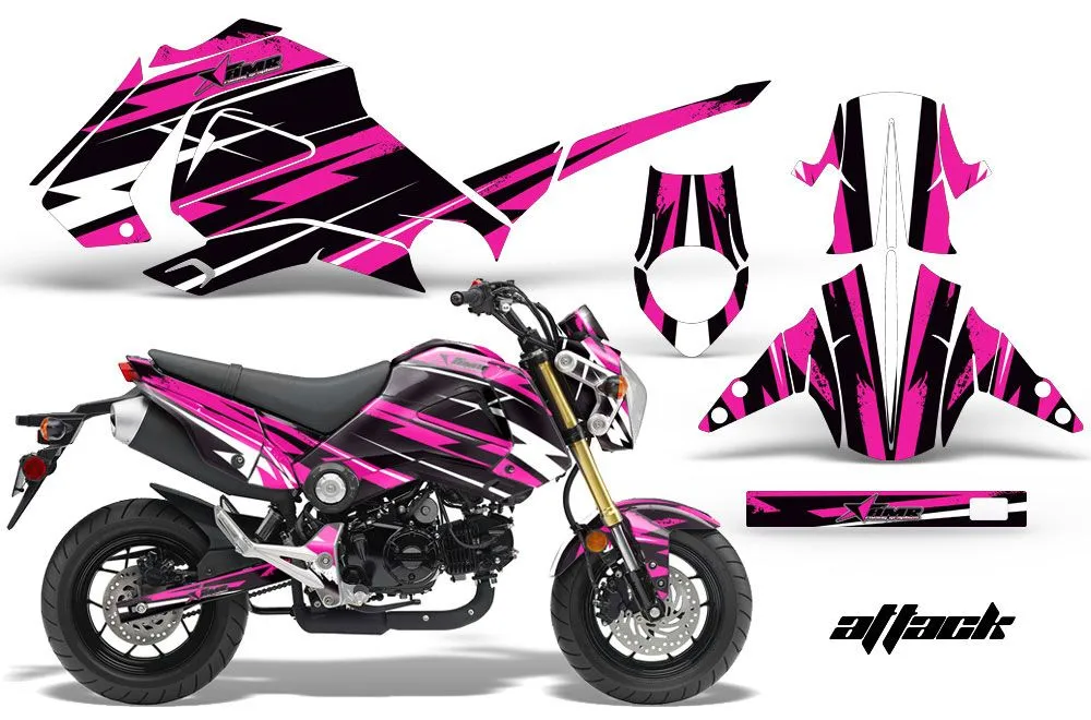 Honda Grom 125 Dirt Bike Graphic Kit - 2013-2016 Attack Pink