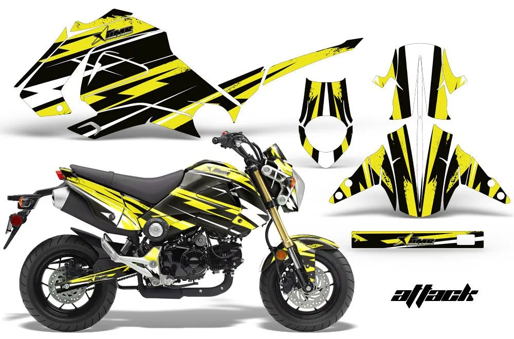 Honda Grom 125 Dirt Bike Graphic Kit - 2013-2016 Attack Yellow