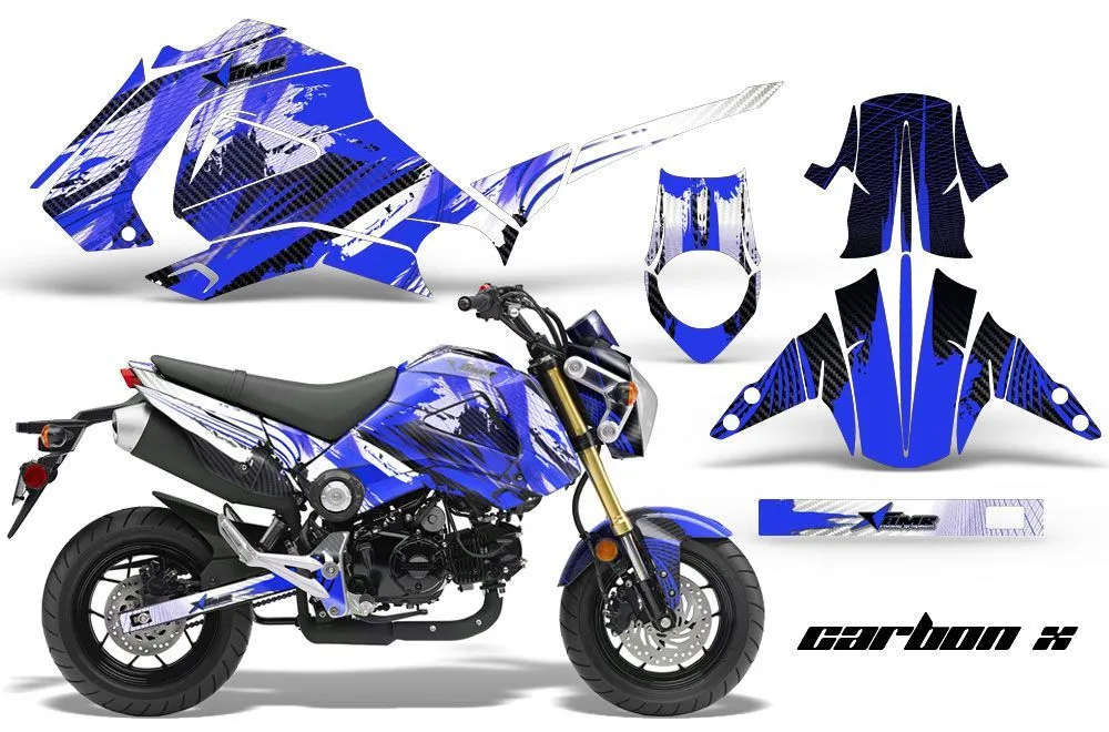 Honda Grom 125 Dirt Bike Graphic Kit - 2013-2016 Carbon X Blue