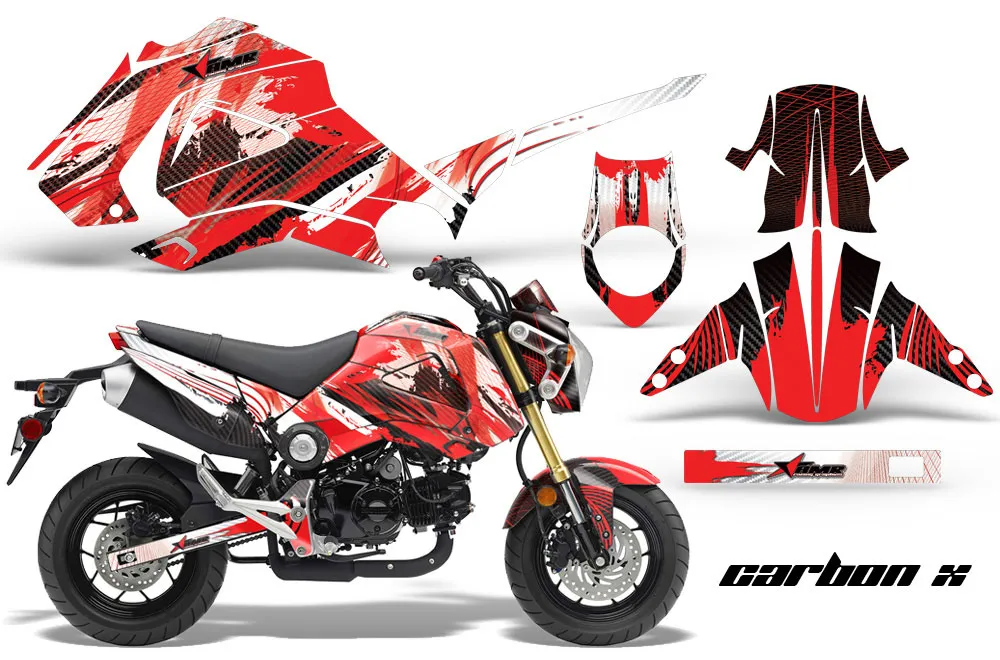 Honda Grom 125 Dirt Bike Graphic Kit - 2013-2016 Carbon X Red