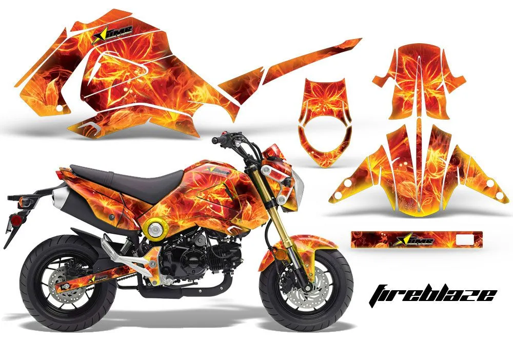 Honda Grom 125 Dirt Bike Graphic Kit - 2013-2016 Fireblaze Red