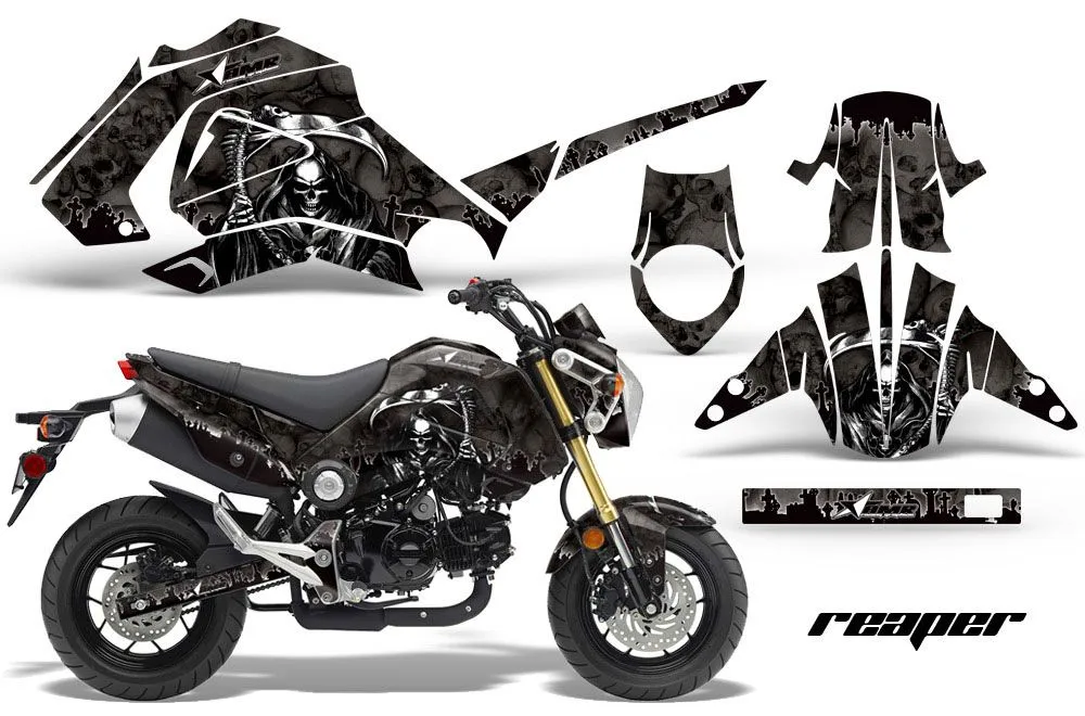 Honda Grom 125 Dirt Bike Graphic Kit - 2013-2016 Reaper Black