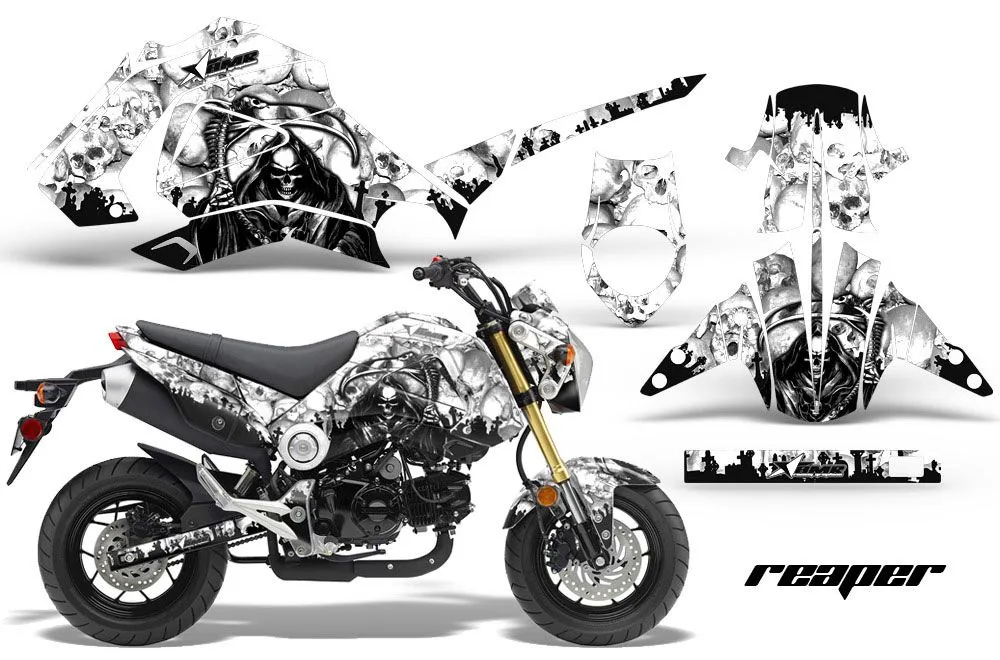 Honda Grom 125 Dirt Bike Graphic Kit - 2013-2016 Reaper White