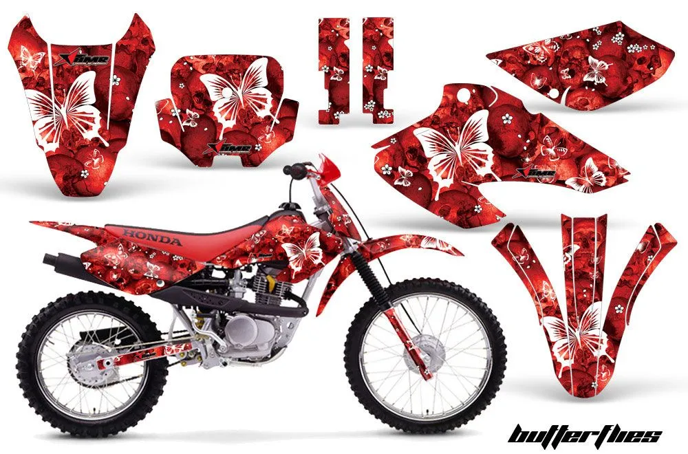 Honda XR100 Dirt Bike Graphic Kit - 2001-2003 Butterfly Red