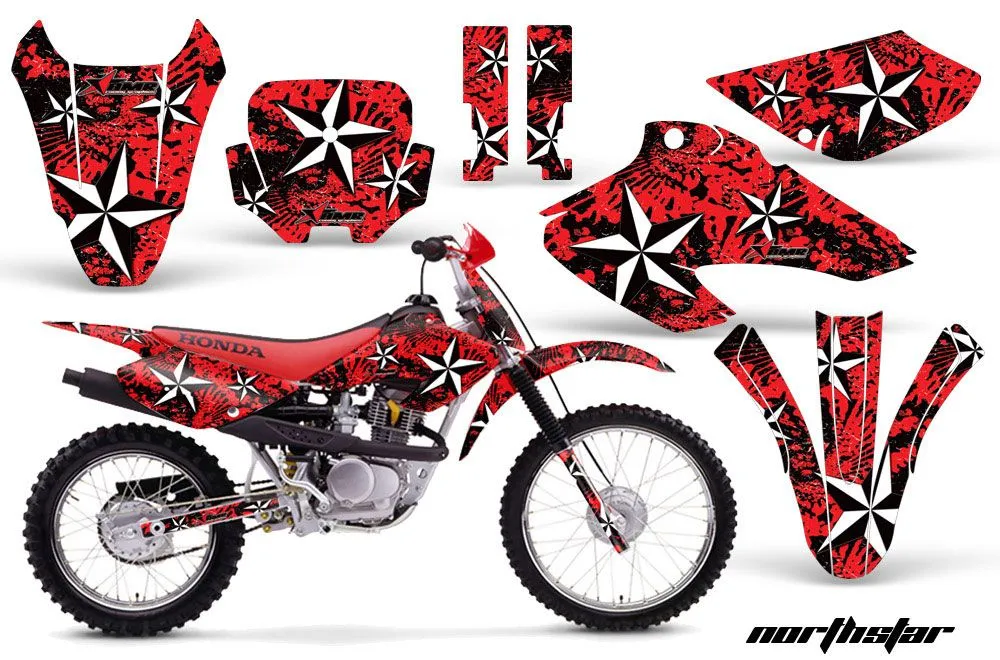 Honda XR100 Dirt Bike Graphic Kit - 2001-2003 Northstar Red