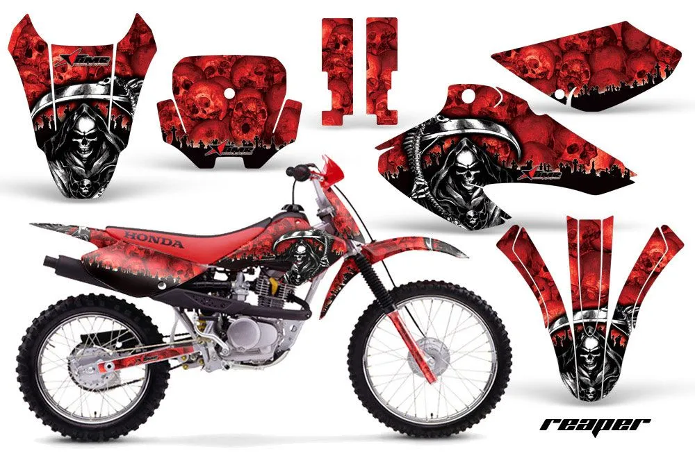 Honda XR100 Dirt Bike Graphic Kit - 2001-2003 Reaper Red