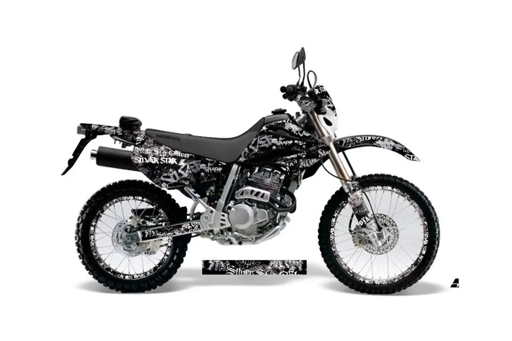 Honda XR250 SM Dirt Bike Graphic Kit - 2003-2005 Silver Star - Silver Star Black
