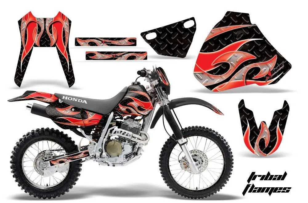 Honda XR400 Dirt Bike Graphic Kit - 1996-2004 Tribal Flames Red